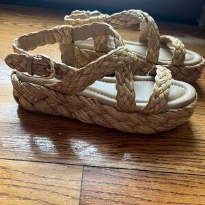 Marc Fisher Tan Braided Sandals